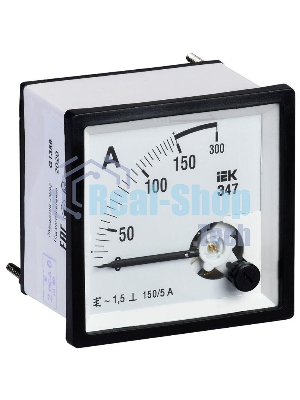 Амперметр Э47 72х72мм 150/5А кл. точн. 1.5 ИЭК IPA10-6-0150-E
