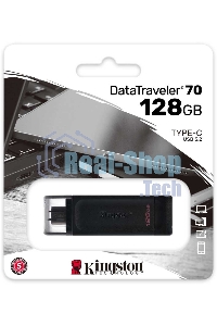 Флешка USB Kingston DataTraveler DT70 (DT70/128Gb), 128Gb, USB Type C, R/W 70/45, черный