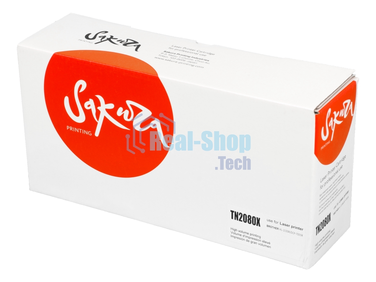 Картридж лазерный Sakura TN2080X для Brother HL-2130R, DCP-7055R, черный, 2600 к.
