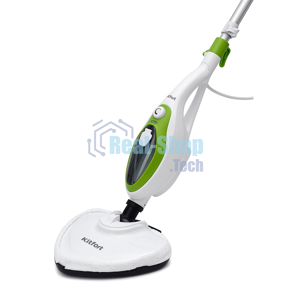 Швабра паровая Kitfort KT-1004-2 1500Вт зеленый/белый