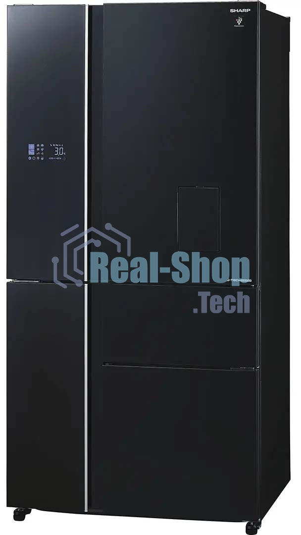 Холодильник Sharp SJWX99ABK серый, трехкамерный морозилка снизу 423/179л