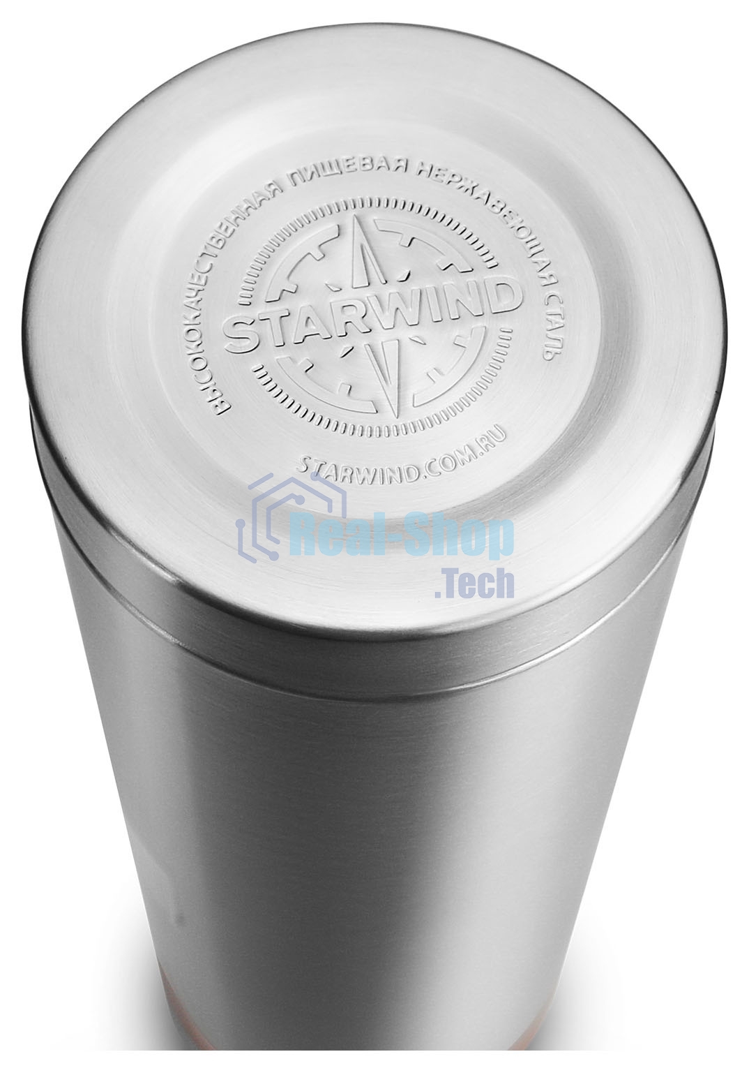 Термос Starwind 10-1000 1 л. серебристый/красный, картонная коробка