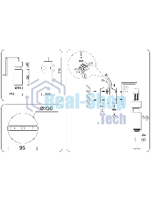 Настенный светильник Ambrella light LH56130 BS/FR латунь/белый матовый E14 max 40W 150*100*210