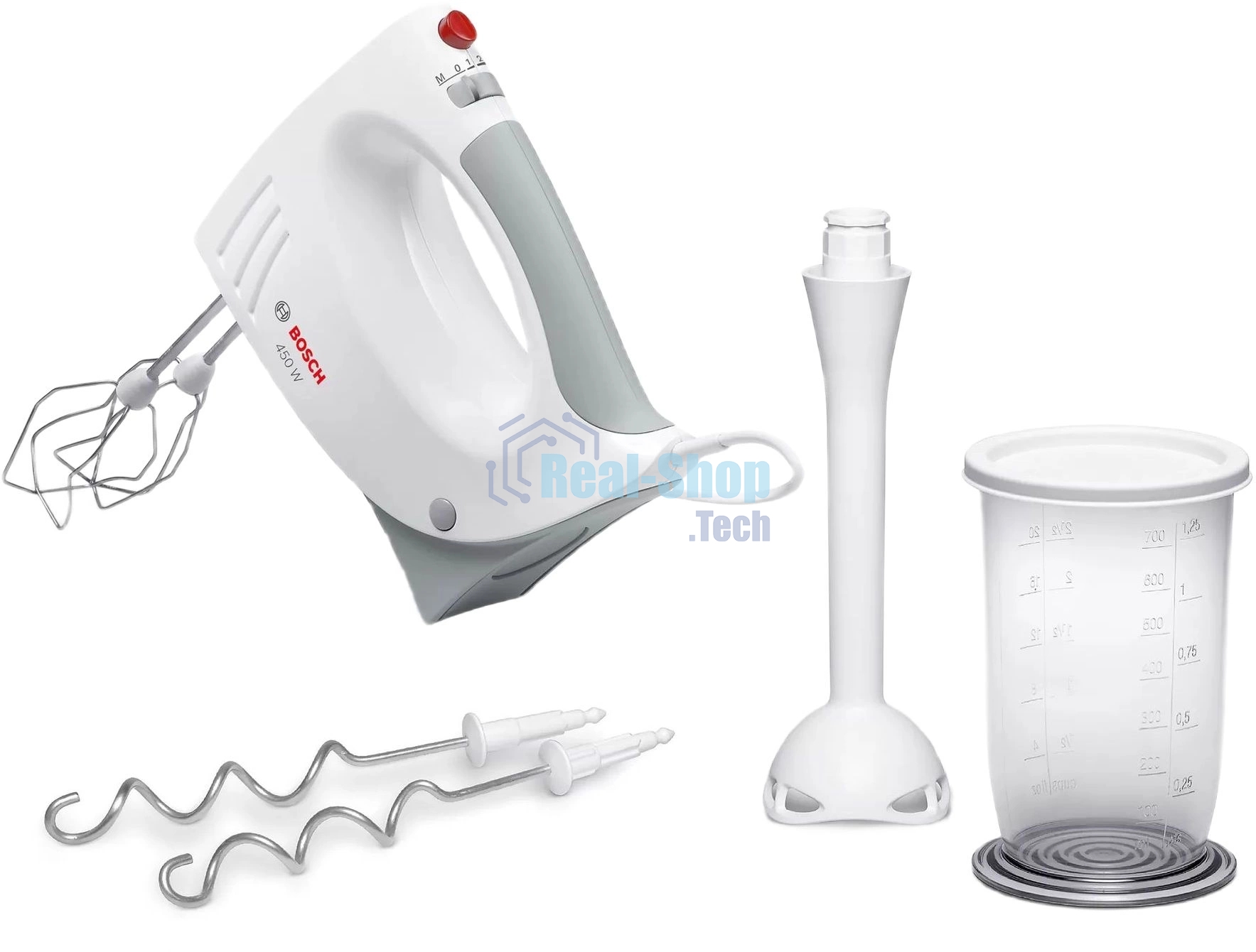Миксер Bosch MFQ3540 белый, ручной, 450 Вт, 5 скоростей