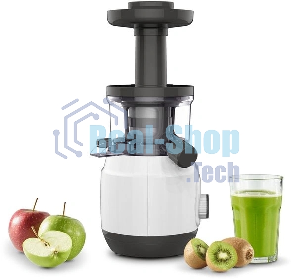 Соковыжималка Moulinex ZU150110 белый/черный, шнековая вертикальная, 150 Вт, 800 мл, электронное, реверс