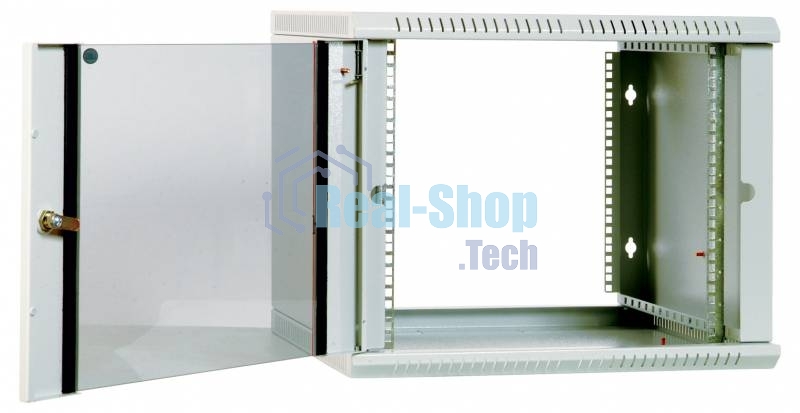 Шкаф настенный ЦМО ШРН-Э-6.350 6U 600x350 мм пер. дв. стекл несъемные бок. пан. серый