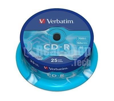 Диск CD-R Verbatim 700Mb 52x Cake Box (25шт) (43432)