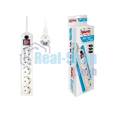 Сетевой фильтр BURO Сетевой фильтр, 5 розеток, 3 метра, (500SH-3-W), белый 992290