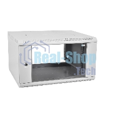 Шкаф настенный ЦМО ШРН-Э-9.500 9U 600x520 мм пер. дв. стекл несъемные бок. пан. серый