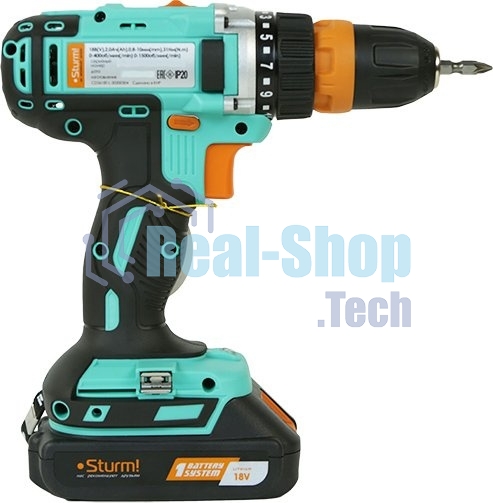 Шуруповерт Sturm! CD3618T, Аккумуляторная, 18В, 2 АКБ, Кейс