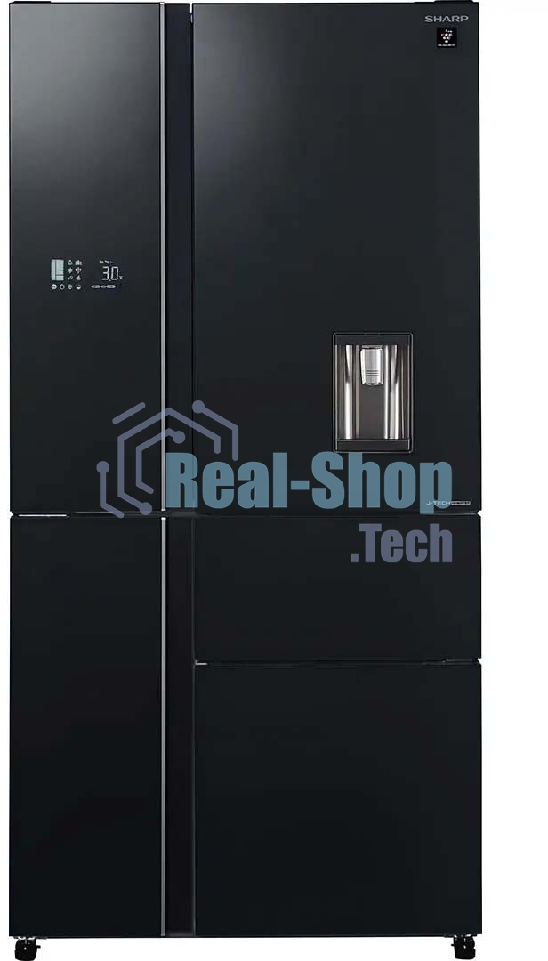 Холодильник Sharp SJWX99ABK серый, трехкамерный морозилка снизу 423/179л