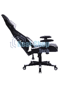 Кресло игровое Cactus CS-CHR-090BLW черный/белый, сиденье черный/белый, эко.кожа, крестовина пластик, пластик черный/белый