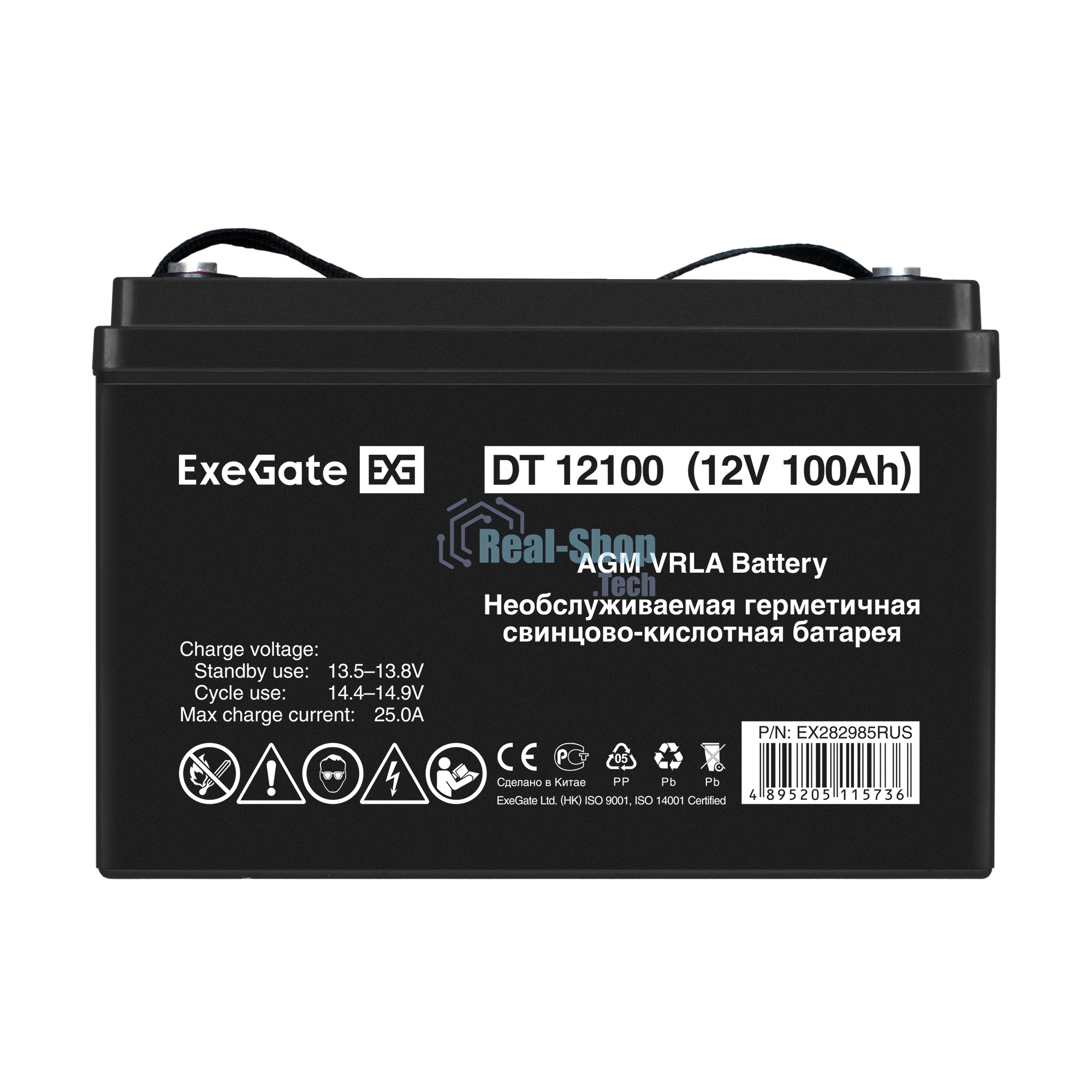 Аккумуляторная батарея ExeGate DT 12100 (12V 100Ah, под болт М6)