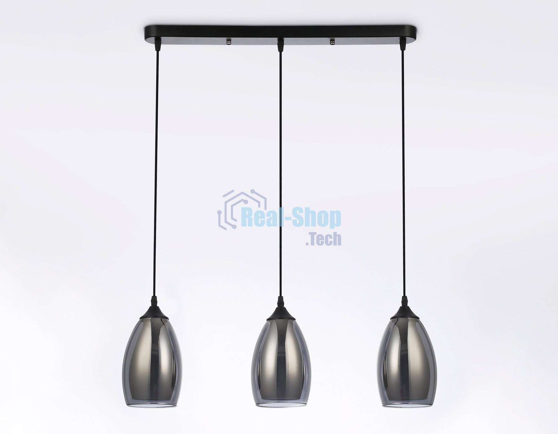 Светильник Ambrella light TR3537/3 BK/SM/FR черный/дымчатый/белый матовый E27/3 max 40W 640*120*820