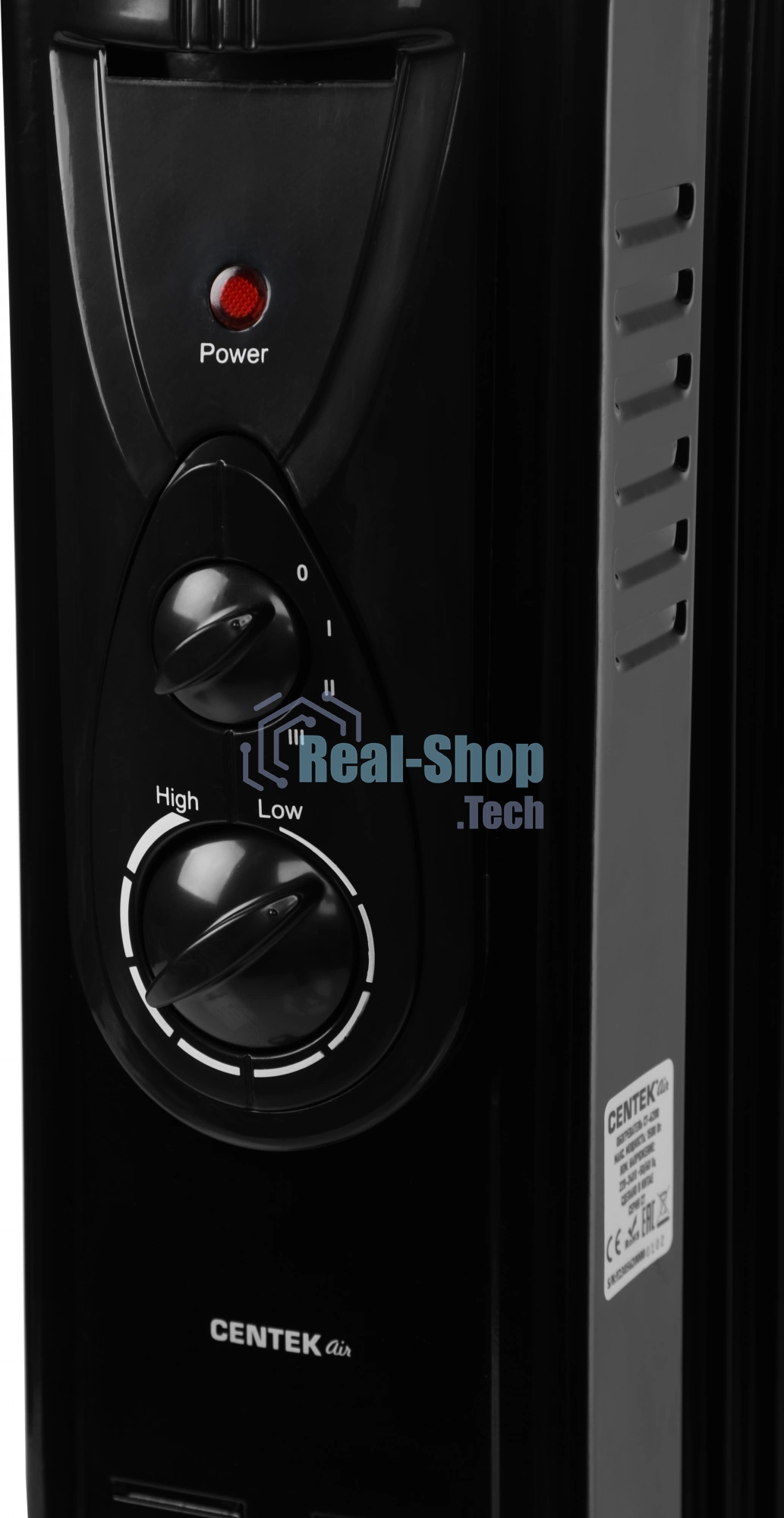 Обогреватель масляный Centek CT-6200 (7 секций) черный, 700/1000/1500Вт, 3 режима, механический термостат