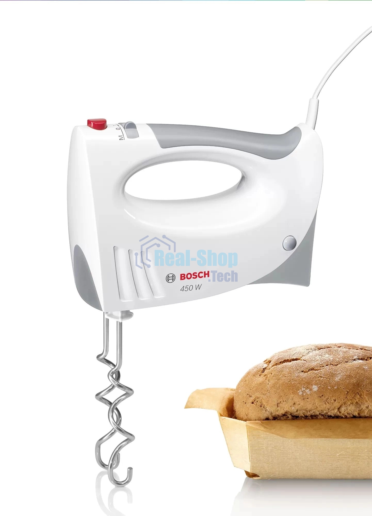 Миксер Bosch MFQ3540 белый, ручной, 450 Вт, 5 скоростей