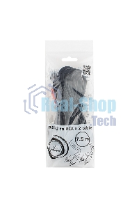 Кабель аудио Cablexpert CCA-2R2R-7.5M, 2xRCA - 2xRCA, 7,5м
