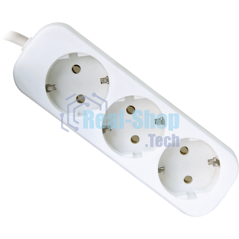 Удлинитель Defender E330 белый 3.0 м, 3 розетки 