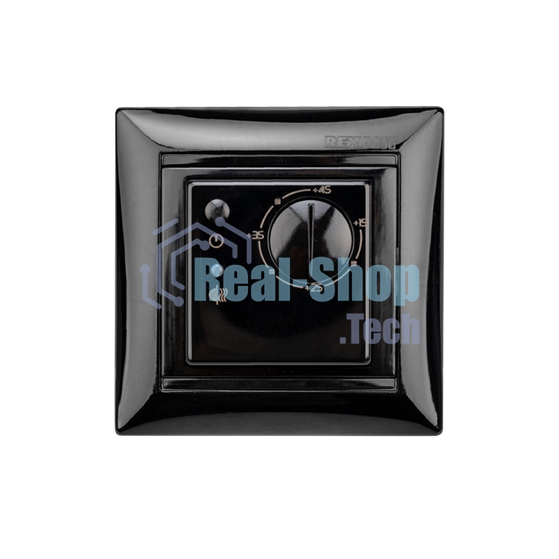 Терморегулятор механический Rexant RX-308B черный (совместим с Legrand серии Valena)