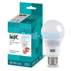 Лампа cветодиодная LED Iek LLE-A80-25-230-40-E27 A80 шар 25Вт 230В 4000К E27