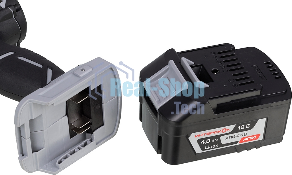 Дрель-шуруповерт аккумуляторная ИНТЕРСКОЛ ДАУ-13/18В, Аккумуляторный, 18В, Ударный, Кейс