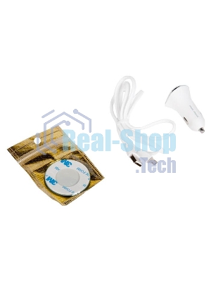 Автомобильная зарядка (от прикуривателя) 2USB 2.4A для micro USB More choice AC22m белый