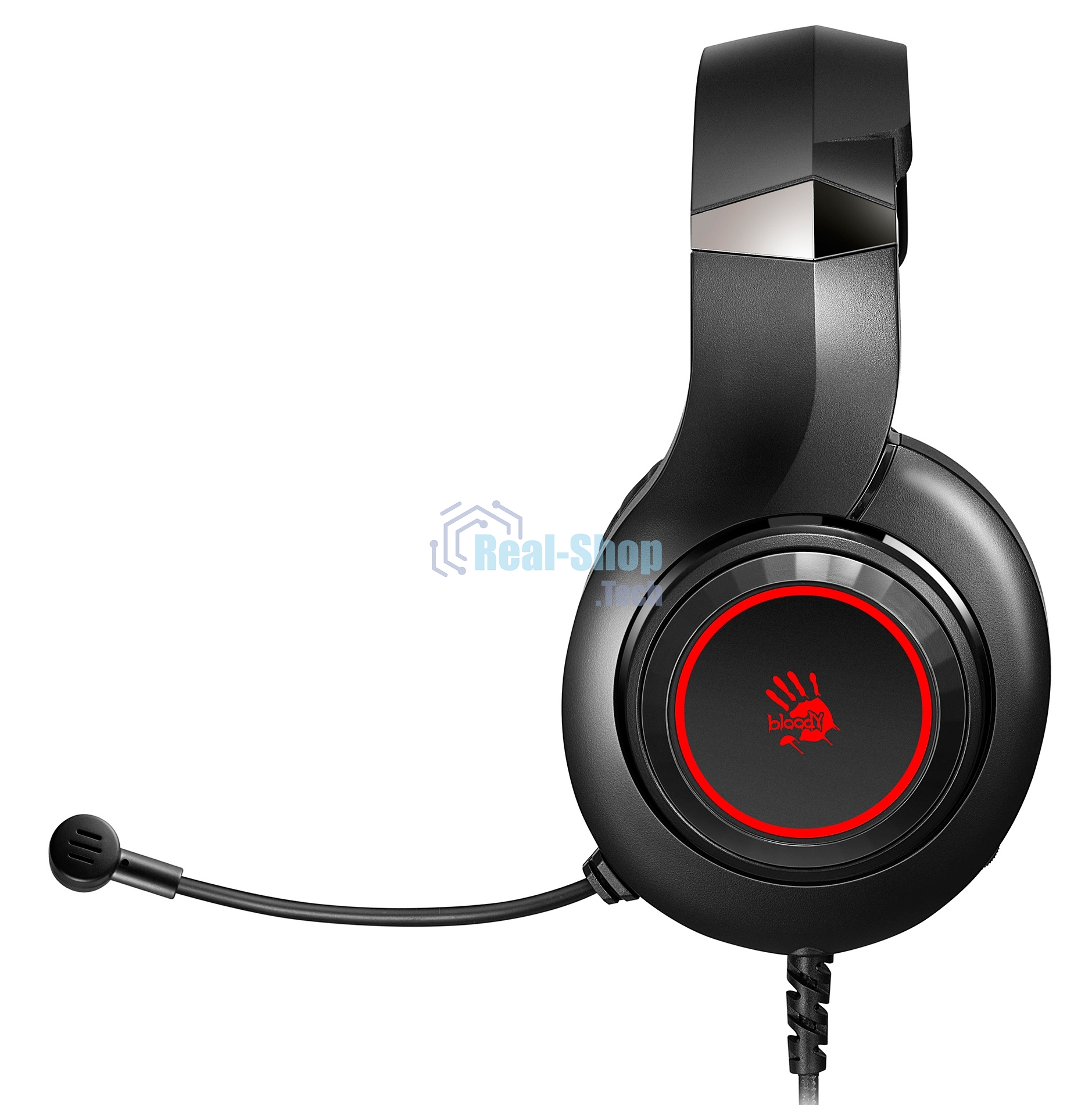 Гарнитура проводная с микрофоном A4Tech Bloody G220 черный 2м мониторные оголовье (G220 AUX3.5-4PIN + USB)