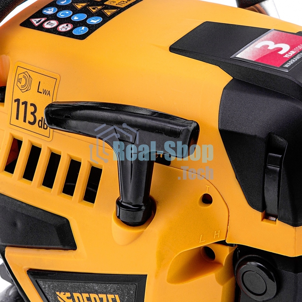 Пила цепная бензиновая Denzel DS-5218, шина 45 см, 52см3, 3 л.с., шаг 0,325, паз 1,5 мм, 72 зв