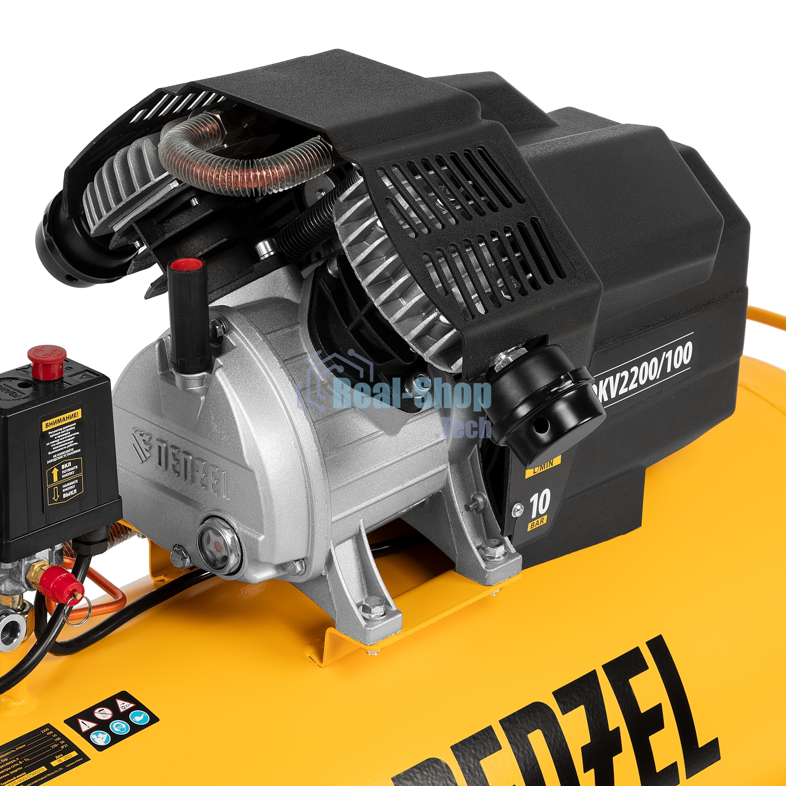 Компрессор воздушный Denzel DKV2200/100,Х-PRO (58079) 2.2 кВт, 400 л/мин, 100л