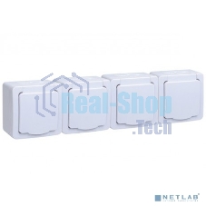 Розетка 4-м ОП Гермес Plus РСб24-3-ГПБб с защ. крышкой с заземл. IP54 белый ИЭК ERMP42-K01-16-54-EC