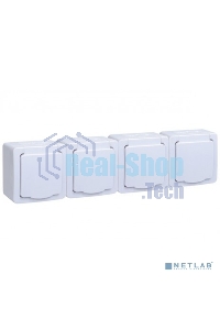 Розетка 4-м ОП Гермес Plus РСб24-3-ГПБб с защ. крышкой с заземл. IP54 белый ИЭК ERMP42-K01-16-54-EC