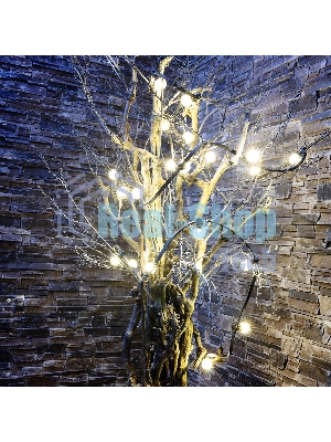Гирлянда Neon-night LED Galaxy Bulb String 10м, черный каучук, 30 лампx6 LED теплый белый, влагостойкая IP65