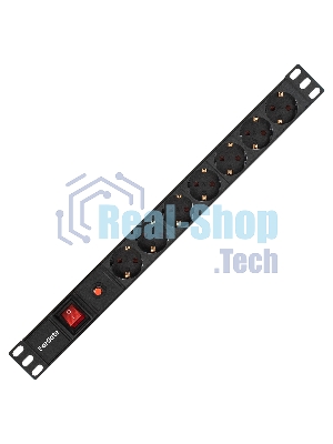 Блок розеток горизонтальный ExeGate ServerPro PDU-19H702 Al-7S-C14-SW-O, 19
