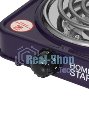 Плита настольная электрическая Homestar HS-1103 сапфир, 1 кВт, ТЭН, конфорки - 1, эмаль, поворотные переключатели