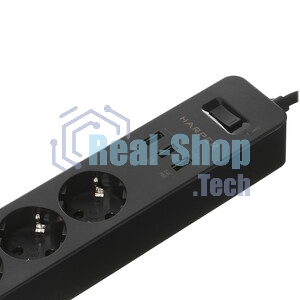 Удлинитель с USB зарядкой HARPER UCH-315 черный