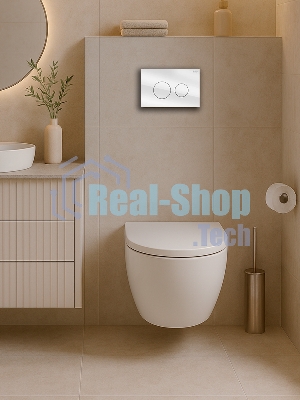 Инсталляция с унитазом комплект BAU PRO 6 в 1: унитаз подвесной безободковый торнадо Bau Hotel 53х36, быстросъемное сиденье микролифт, кнопка смыва из стекла BAU Dream, белая