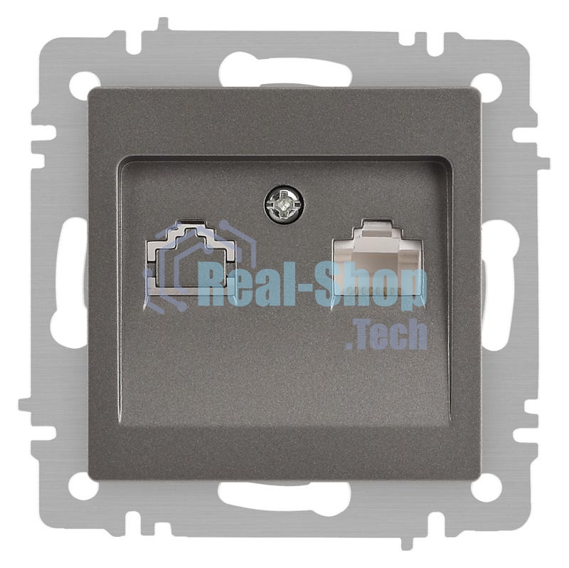 Розетка Intro Accent 6-303-09 информационная RJ45 IP20 СУ титан Б0063642