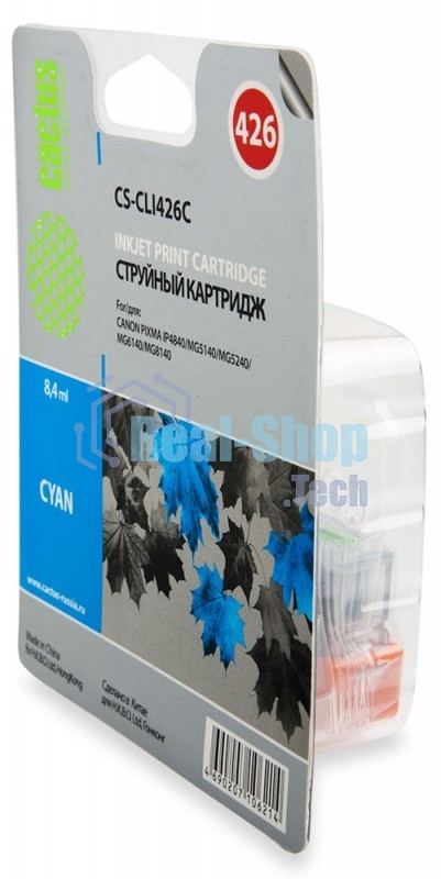 Картридж струйный Cactus CS-CLI426C голубой (8.4 мл.) для Canon Pixma MG5140/5240/6140/8140/MX884