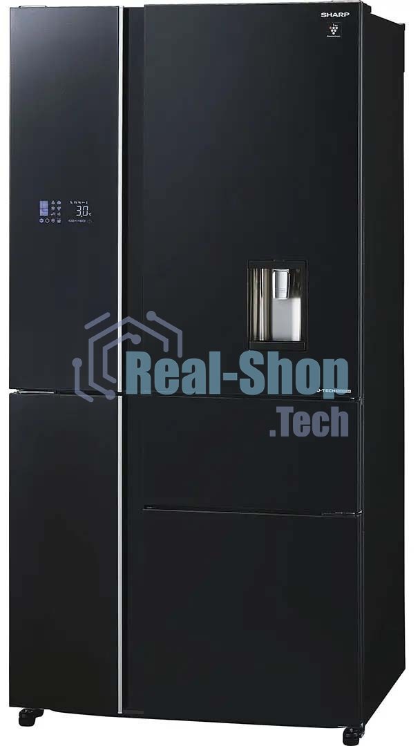 Холодильник Sharp SJWX99ABK серый, трехкамерный морозилка снизу 423/179л