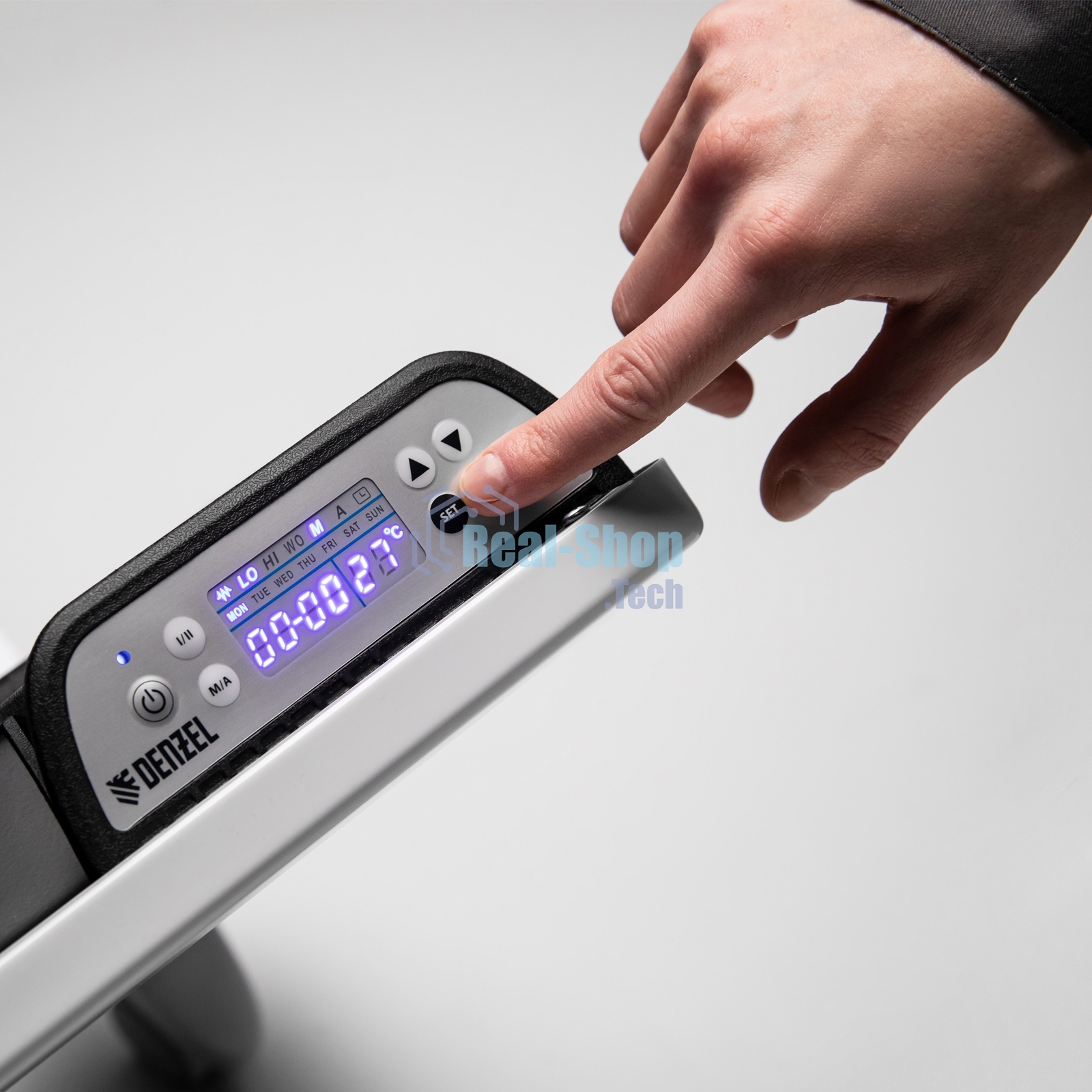 Конвектор гибридный Denzel HybridX-1000 белый, 1000 Вт, 20 м2, термостат, дисплей