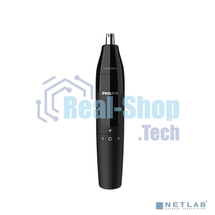 Триммер для носа Philips NT1620/15 роторный режущий элемент, водонепроницаемый корпус - пластик, цвет - черный, в комплекте батарейка АА