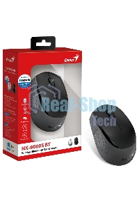 Мышь беспроводная Genius NX-8000S BT черный, 1200 dpi, радиоканал, Bluetooth, USB, кнопки - 3