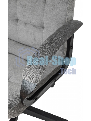 Кресло руководителя Бюрократ CH 002 Fabric Light-19 серый, крестов. пластик