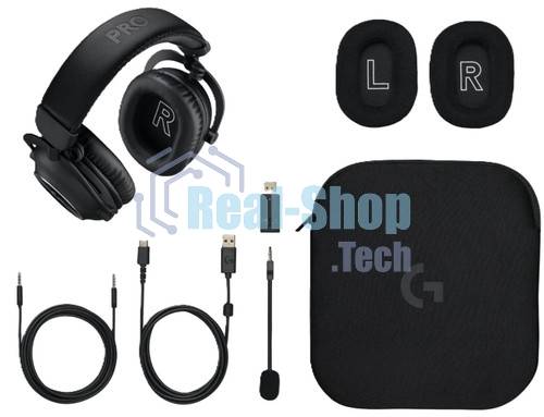 Гарнитура Logitech G Pro X 2 Lightspeed черный, беспроводная + проводная, Bluetooth/USB/3.5 мм, до 50 ч