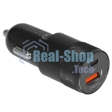 Автомобильное зарядное устройство Cablexpert MP3A-UC-CAR24, 38Вт, быстрая зарядка QC3.0/PD, 2 порта: USB и Type-C