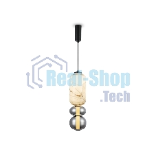 Подвесной светодиодный светильник Ambrella light LH11033 BK/MG/SM черный/мраморно-серый/дымчатый 18W 3000K D150*1900