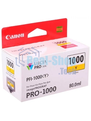 Картридж струйный Canon PFI-1000 Y желтый (80 мл.) для Canon IJ SFP PRO-1000 WFG