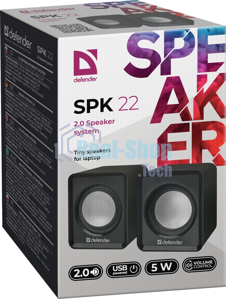 Акустическая система 2.0 Defender #1 SPK 22 черный, 5 Вт, питание от USB