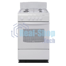Плита газовая De Luxe 5040.38Г (Щ) белый, конфорок 4 шт, духовка 43 л, 50 см x 85 см x 50 см