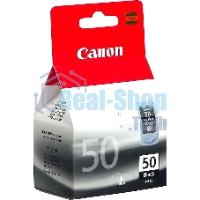Картридж струйный Canon PG-50Bk, для Canon PIXMA MP150/MP160/MP170/MP180/MP450/MP460/MX300/MX310/iP2200, FAX-JX200/JX210 JX500/JX510,черный, 300